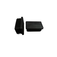 Rohrstopfen rechteckig 25x10 mm schwarz RW 1-2 mm