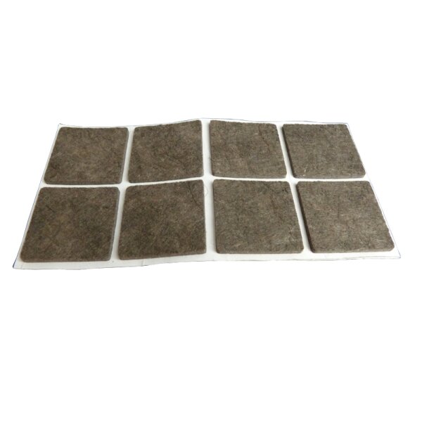 Filzgleiter quadratisch 20 x 20 mm braun