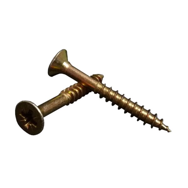 Spanplattenschrauben 4,5 x 45 mm Kreuz Senkkopf gelb